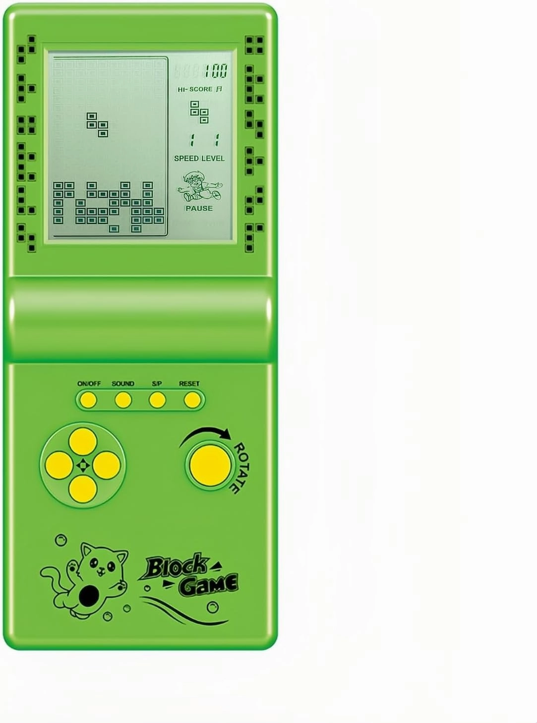 CZT Nostalgic Cube Game Console Big Screen Built-in Retro 999 in 3 Block Game Indoor/Outdoor Handheld Console Portable Electronic Brick Games Children/Students/Boyfriends