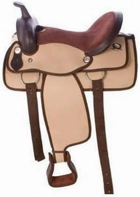 D&L Saddlery Classic Western Barrel Racing Handmade Synthetic Cordura Horse Saddle Lightweight Barrel Racing Saddle Trail Tack Equestrian Horse Saddle Tack Size 10" to 18" inches Seat, SYN55