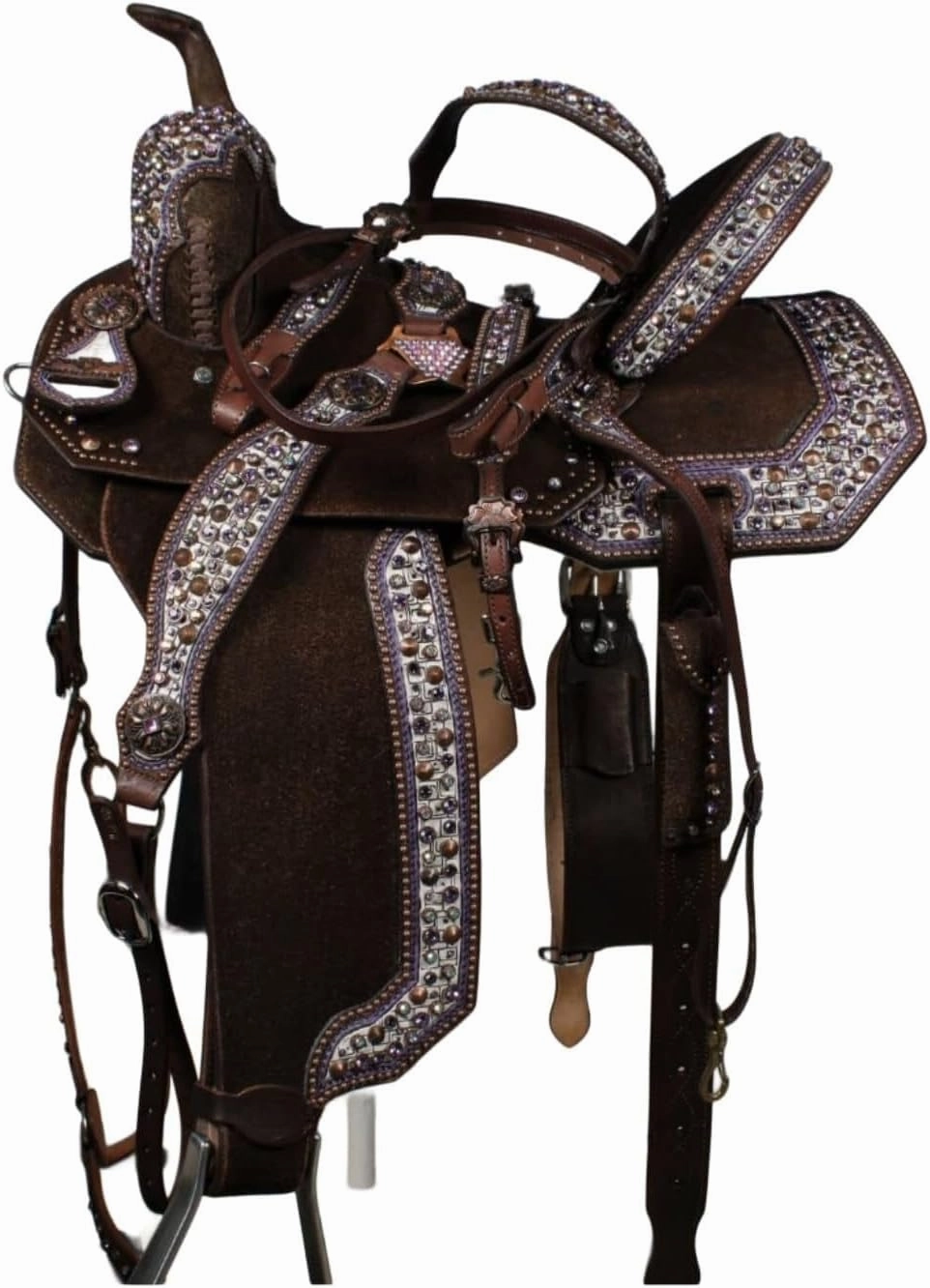 D&L SADDLERY Horse Saddles Western Barrel Racing Wooden Tree Handmade Leather Comfort for Horses Trail Equestrian Tooled Carved Horse Saddle Riding Size: 10-18 inches Seat, EA05.