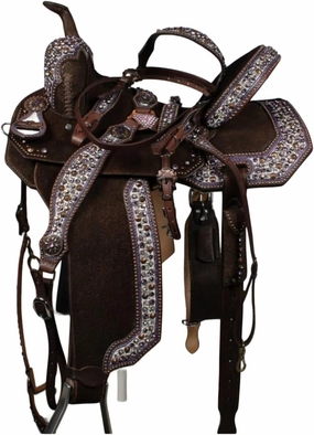 D&L SADDLERY Horse Saddles Western Barrel Racing Wooden Tree Handmade Leather Comfort for Horses Trail Equestrian Tooled Carved Horse Saddle Riding Size: 10-18 inches Seat, EA05.