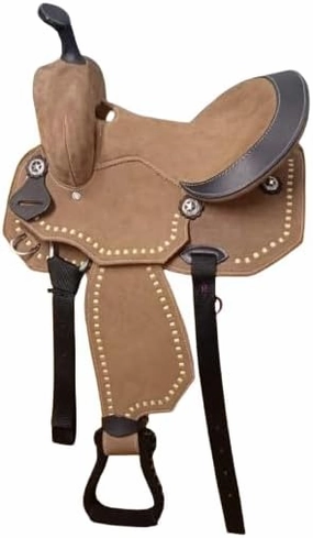 D&L Saddlery Synthetic Western Barrel Racing Horse Saddle Classic Handmade Cordura Lightweight Barrel Racing Saddle Trail Tack Equestrian Horse Saddle Tack Size 10" to 18" inches Seat, S03