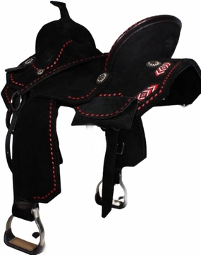 D&L SADDLERY Western Barrel Racing Wooden Tree Horse Saddles Handmade Leather Comfort for Horses Trail Equestrian Tooled Carved Horse Saddle Riding Size: 10-18 inches Seat, EW05.