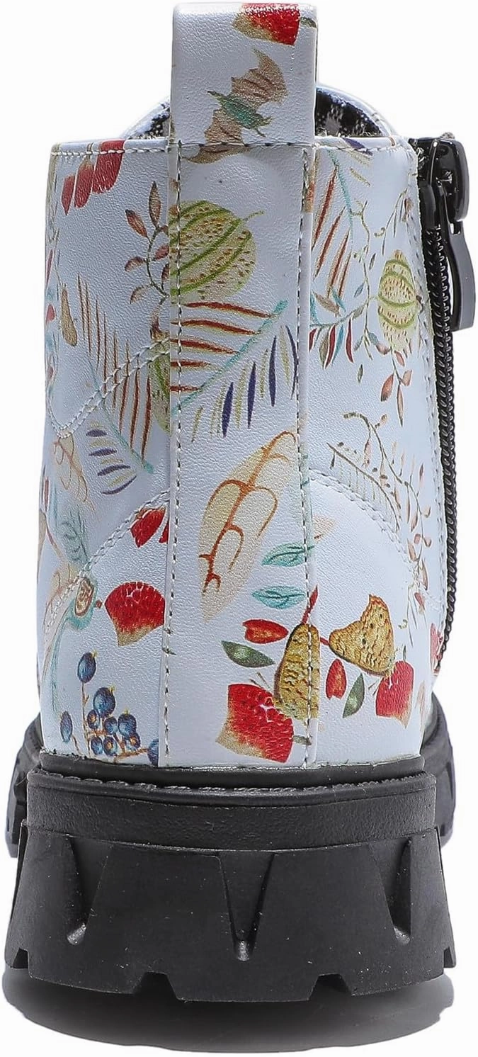 DADAWEN Boys Girls Glitter Ankle Boots Kids Lace Up Waterproof Combat Shoes With Side Zipper for Toddler/Little Kid/Big Kid
