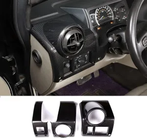 Dashboard Side Air Vent Cover Fit for Hummer H2 2003-2007, ABS Interior Side Air Vent Outlet Cover Trim Frame, Center Console Air Vent Outlet Cover, 4PCS (Carbon Fiber Pattern Black)