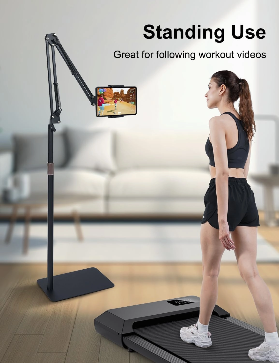DeerRun Walking Pad 2 in 1 Under Desk Treadmill, 2.5HP Low Noise Walking Pad Running Jogging Machine with Remote Control for Home Office, Lightweight Portable Desk Treadmill Installation Free