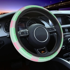 Demigirl Abro-Pride Flag LGBTQ Auto Stretch Steering Wheel Cover Skidproof Available for Most Trucks, Suvs, Cars, 14.5-15.5 Inch