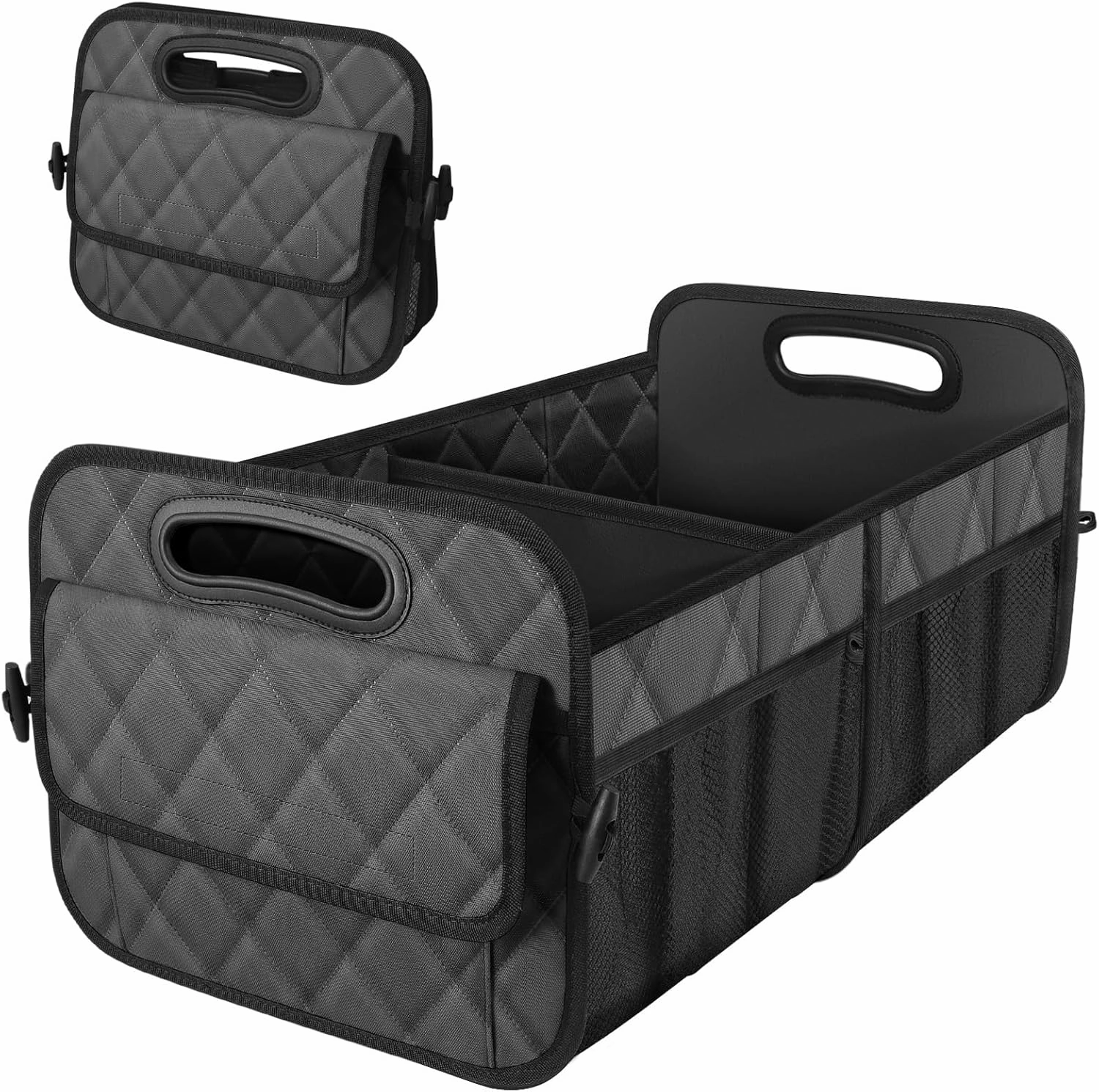 Deosk Car Trunk Organzier for suv,Car Organziers and Storage with 6 Big Pocket,Car Accessories for Women/Men 50L Waterproof Polyester Trunk Organzier for Car/SUV/Minivan/Truck(Medium,Charcoal)