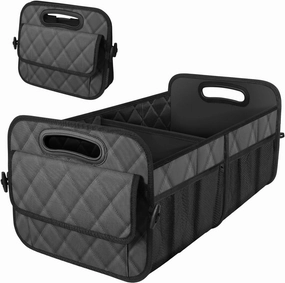 Deosk Car Trunk Organzier for suv,Car Organziers and Storage with 6 Big Pocket,Car Accessories for Women/Men 50L Waterproof Polyester Trunk Organzier for Car/SUV/Minivan/Truck(Medium,Charcoal)