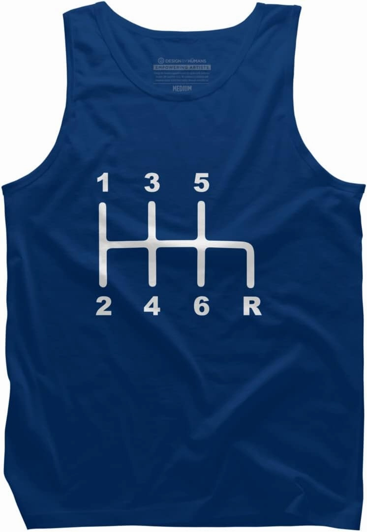 Design By Humans Men's 6 Speed Manual Transmission Shift Pattern Car by DragonTee Tank Top - -