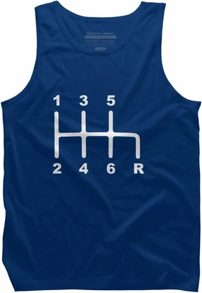 Design By Humans Men's 6 Speed Manual Transmission Shift Pattern Car by DragonTee Tank Top - -
