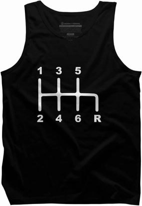 Design By Humans Men's 6 Speed Manual Transmission Shift Pattern Car by DragonTee Tank Top - -