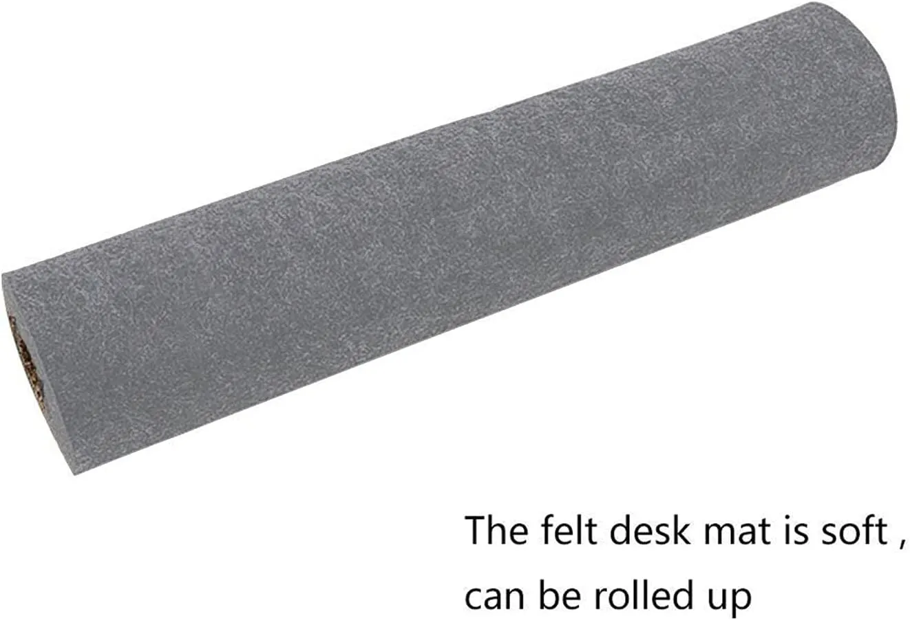 Desk Pad, Desktop Protector, Non-Slip 0.12 Inch Thick Large Gaming Mouse Pad, Felt Desk Mat, Writing Mat for Office and Home (31.3" x 15.7", Gray)