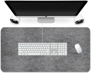 Desk Pad, Desktop Protector, Non-Slip 0.12 Inch Thick Large Gaming Mouse Pad, Felt Desk Mat, Writing Mat for Office and Home (31.3" x 15.7", Gray)