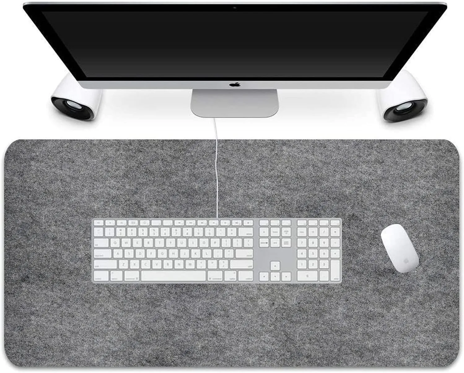 Desk Pad, Desktop Protector, Non-Slip 0.12 Inch Thick Large Gaming Mouse Pad, Felt Desk Mat, Writing Mat for Office and Home (31.3" x 15.7", Gray)