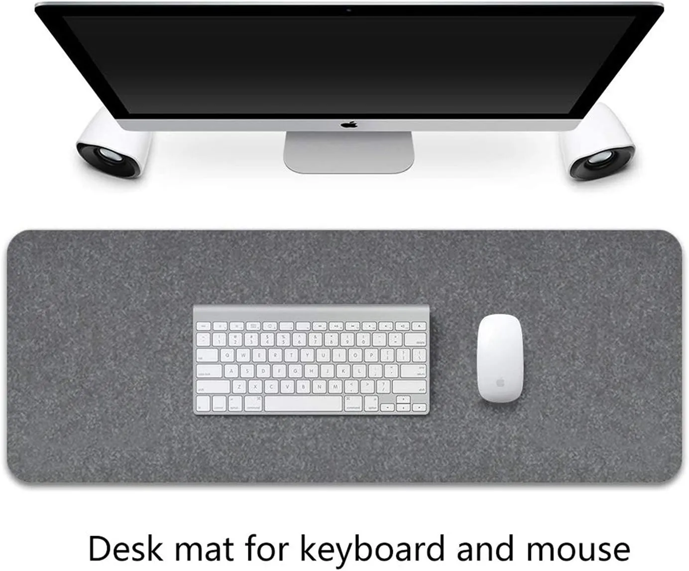 Desk Pad, Desktop Protector, Non-Slip 0.12 Inch Thick Large Gaming Mouse Pad, Felt Desk Mat, Writing Mat for Office and Home (31.3" x 15.7", Gray)