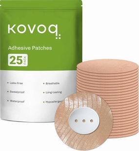 Dexcom G7 Over Patches - Waterproof 25-Pack Dexcom Stelo & G7 Over Patches with Reusable Hardshell Cover, Latex-Free, Hypoallergenic, Long-Lasting, Breathable (TAN)