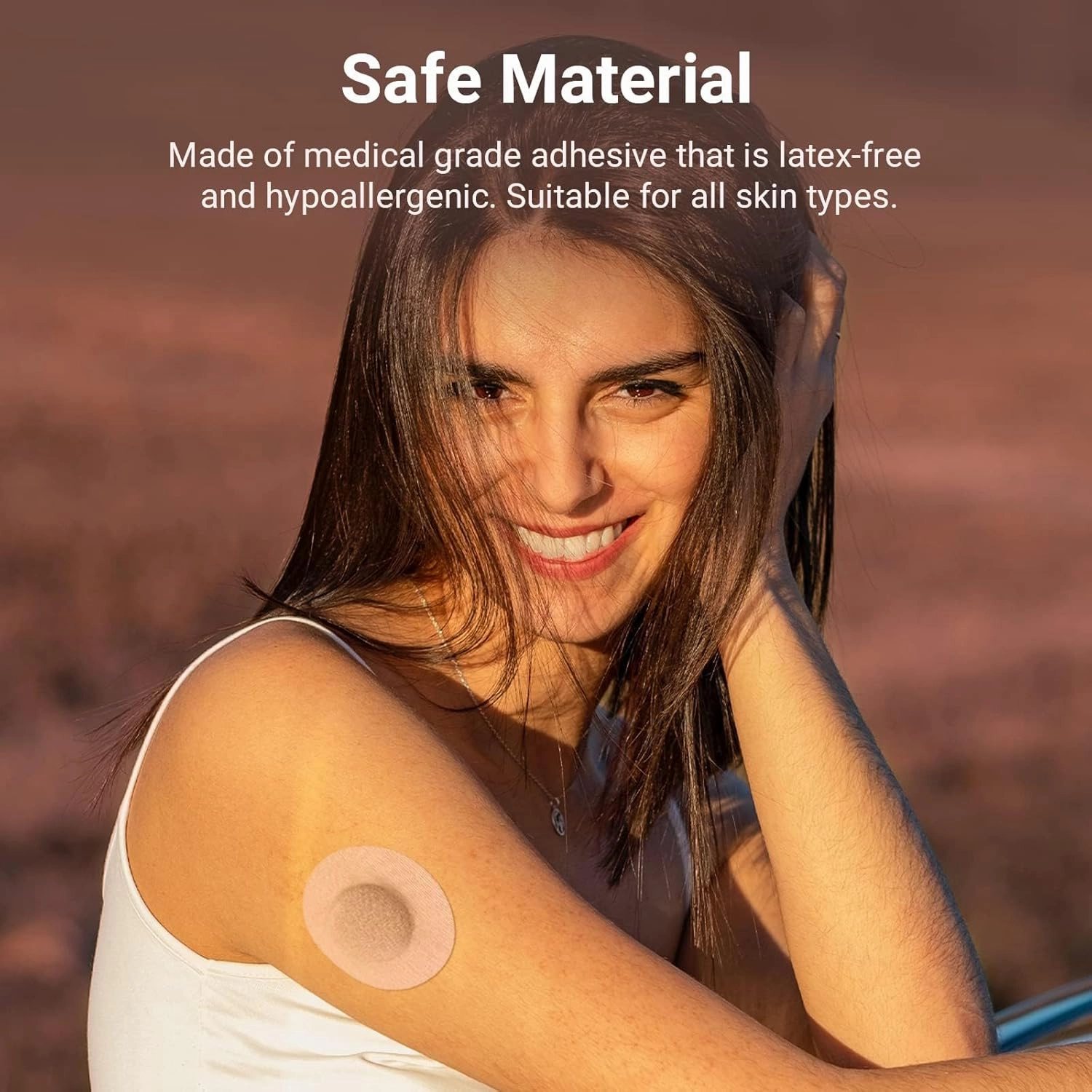 Dexcom G7 Over Patches - Waterproof 25-Pack Dexcom Stelo & G7 Over Patches with Reusable Hardshell Cover, Latex-Free, Hypoallergenic, Long-Lasting, Breathable (TAN)