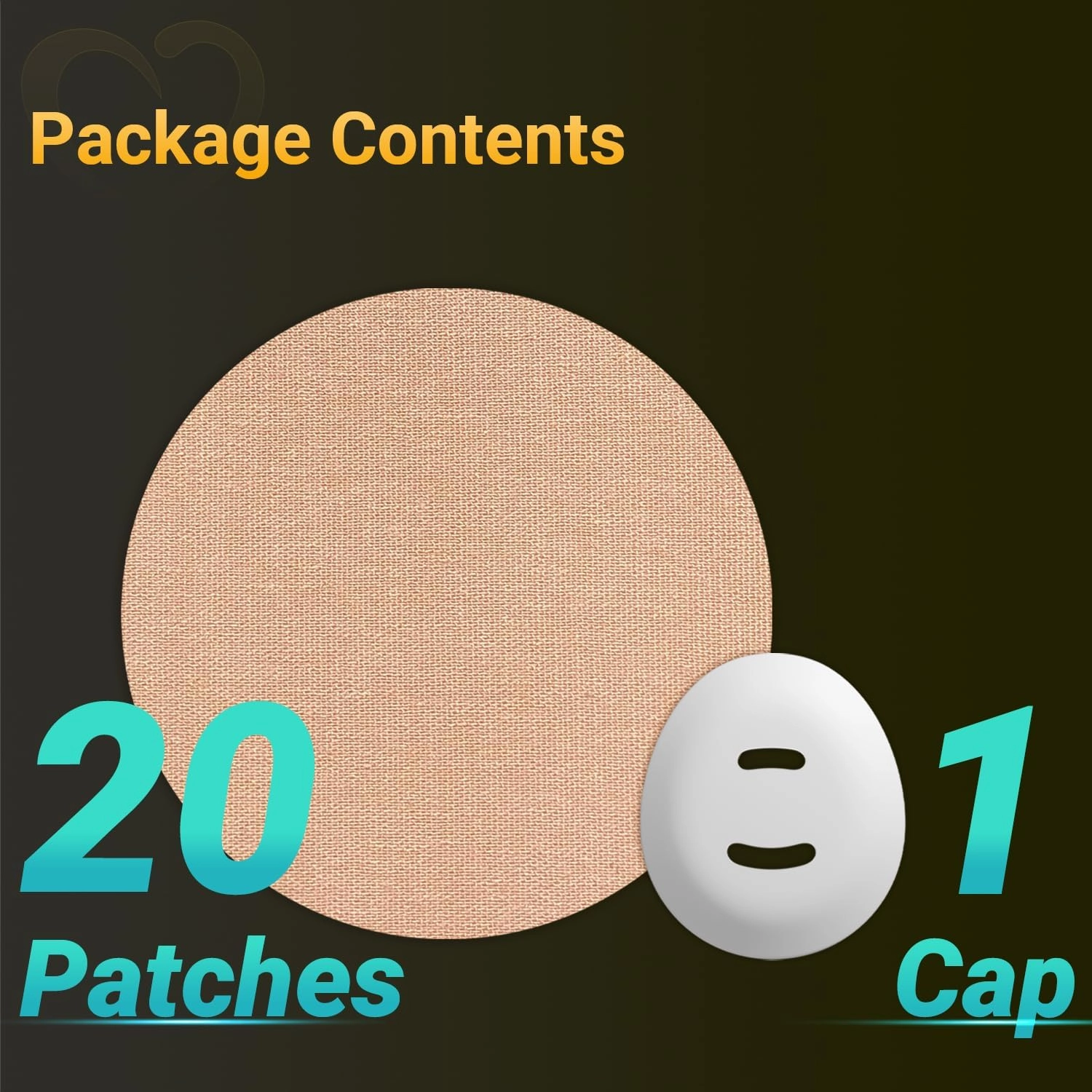 Dexcom G7 Overpatches, 20 pcs Dexcom G7 & Stelo Adhesive Patches Waterproof, 1 pc Reusable Protective CGM Sensor Cover, Breathable, Long-Lasting, Hypoallergenic, No Residue on Dexcom (TAN)