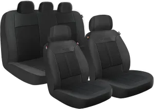 DICKIES 3-Piece Petersen Seat Covers, Vegan Leather Seat Covers for Cars, Trucks, SUVs — Black