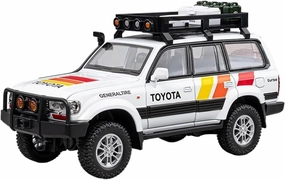 Die Casting 1:24 for Toyota Land Cruiser LC80 Alloy Simulation Car Model Sound and Light Pull-Back Miniature Model Collection Ornaments Presents(White)