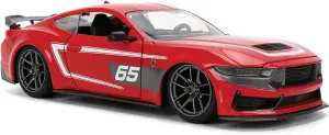 Diecast Model Car Compatible for Jada Bigtime Muscle 2024 Ford Mustang Dark Horse Diecast Model Car, 1:24 Scale, Red 36346