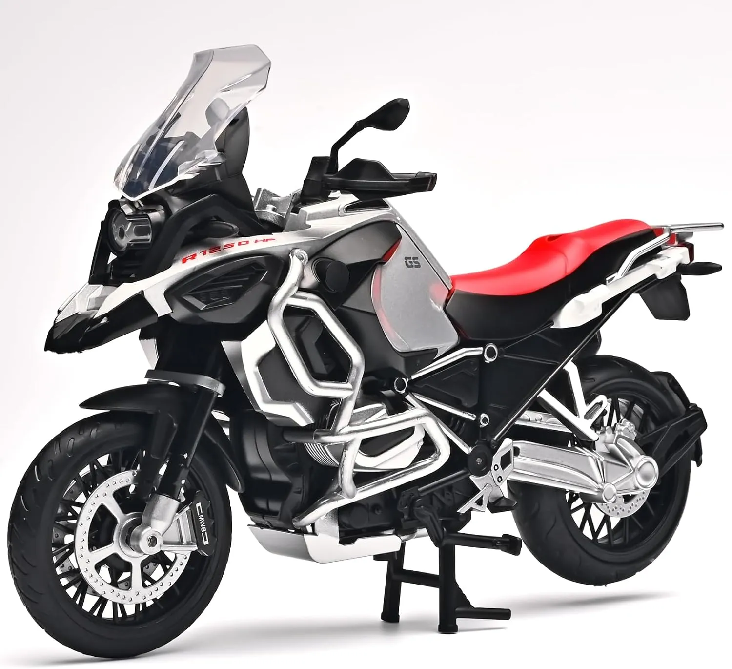 Diecast Motorcycle Model Kit 1/12 Scale R1250 GS ADV Model Motorcycles,Kids Motorcycles Toy Front Wheel Can Be Steered Left and Right,Motorcycle Toys for Kids 3-5（Red）