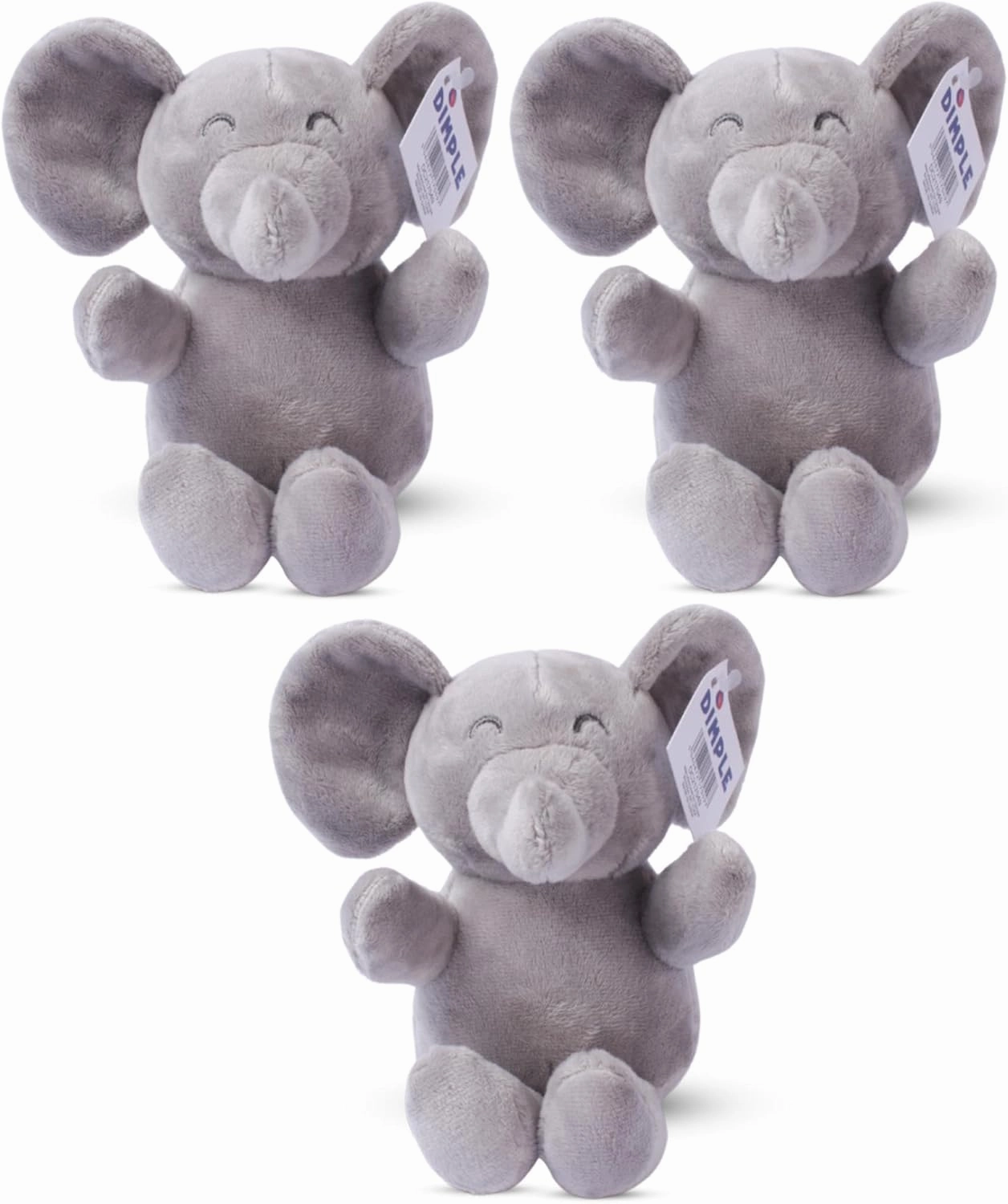 Dimple Baby Elephant Stuffed Animal Toy - Plush Baby Elephant Toy Gift - Cuddly Stuffed Toys for Children, Boys, Girls - Gift for Birthday, Baptism, Baby Shower, Great for Toddlers, Ages 0 - Up(3 Set)