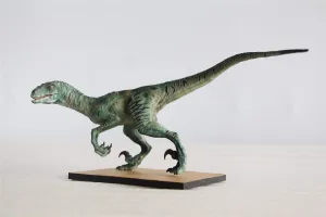 Dino Dream 1/15 Green Velociraptor Raptor Delta Statue Dromaeosauridae Dinosaur Figure Cretaceous Realistic Animal Model Collector Toys Decor Gift for Adult