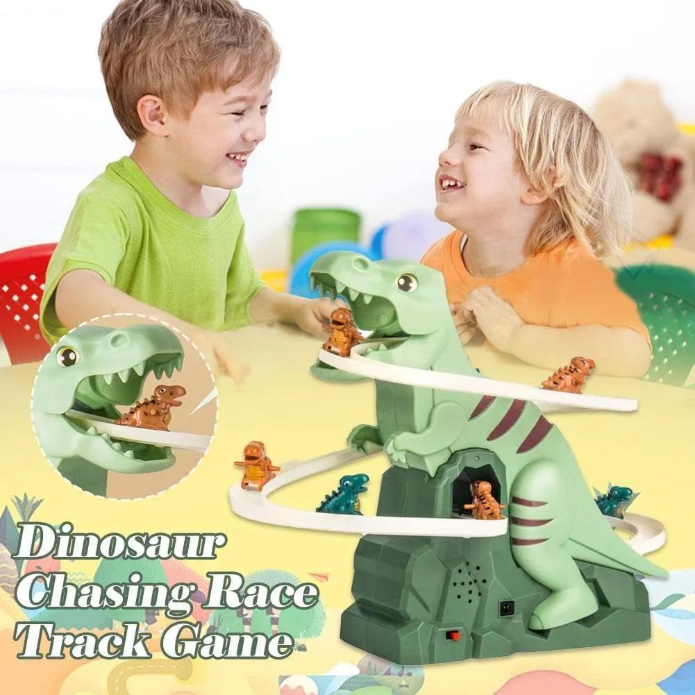 Dinosaur Climb Stairs Music Toy, Dinosaur Climbing Stairs Toy, Di-nosaur Roller Coaster to-y, Electric Di-nosaur Climbing Stairs Toys, Dino-Saur Track Toys with 5 Little Dino-Saur (1 Pcs)