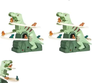 Dinosaur Climbing Slide Music Toy,Electric Dinosaur Climbing Stairs Toys, 𝐃𝐢𝐧𝐨𝐬𝐚𝐮𝐫 𝐂𝐥𝐢𝐦𝐛𝐢𝐧𝐠 𝐒𝐥𝐢𝐝𝐞 𝐓𝐨𝐲, Electric Race Track Game Fun Slide Roller Coaster Toy (2 pcs)