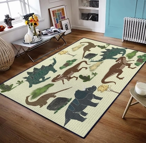 Dinosaur Carpet Rug for Kids Bedroom - Washable Non-Slip Play Mat for Boys Girls - Area Rug 59 * 39inch - Room Decor for Bedroom Playroom Kidroom Floor