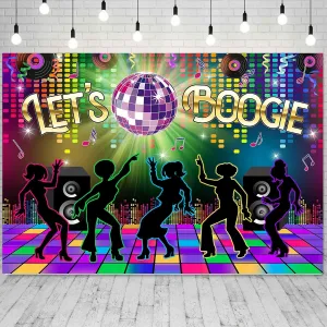 Disco Backdrop for Party Decorations 7X5ft Large Fabric Disco Ball Stage Let's Boogie Photography Background 70s 80s 90s Dance Birthday Party Supply Photo Shoot Props…