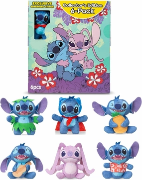 Disney Stitch 6 Pack - Miniature Plush Figure, Suffed Animal, Toy Mini Soft Figure for Kids, Girls and Boys Ages 4 