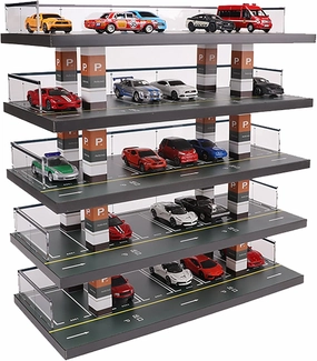 Display Stand for Alloy Car Model Toy,1/64 Scale Diecast Toy Car Storage, Parking Garage Diorama - with 5 Levels 32 Spots Maximum 50 Cars