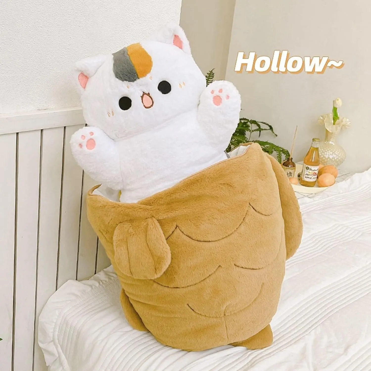 Ditucu 11.8 inch Taiyaki Cat Plush Pillow Cute Kitten Inside Fish 2 in 1 Soft Stuffed Animal Plushies Toys with Outfit Sleeping Doll Gifts for Girls Boys