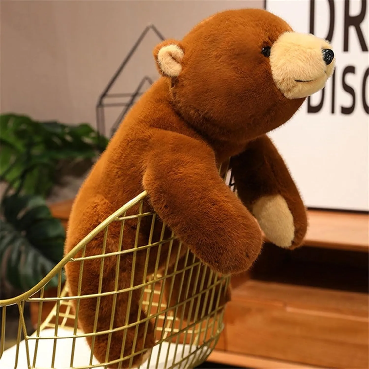 Ditucu Weighted Stuffed Animals 1.8 lbs Weighted Brown Bear Plush Toys Cute Soft Plushies Gifts for Kids 25 inch