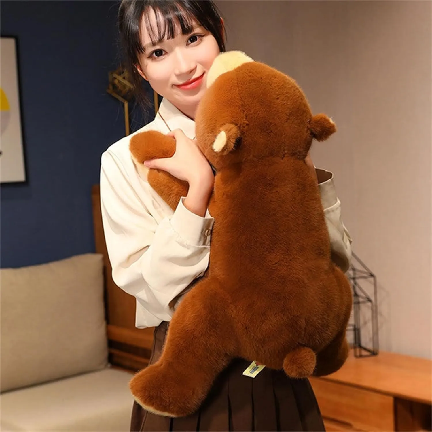 Ditucu Weighted Stuffed Animals 1.8 lbs Weighted Brown Bear Plush Toys Cute Soft Plushies Gifts for Kids 25 inch
