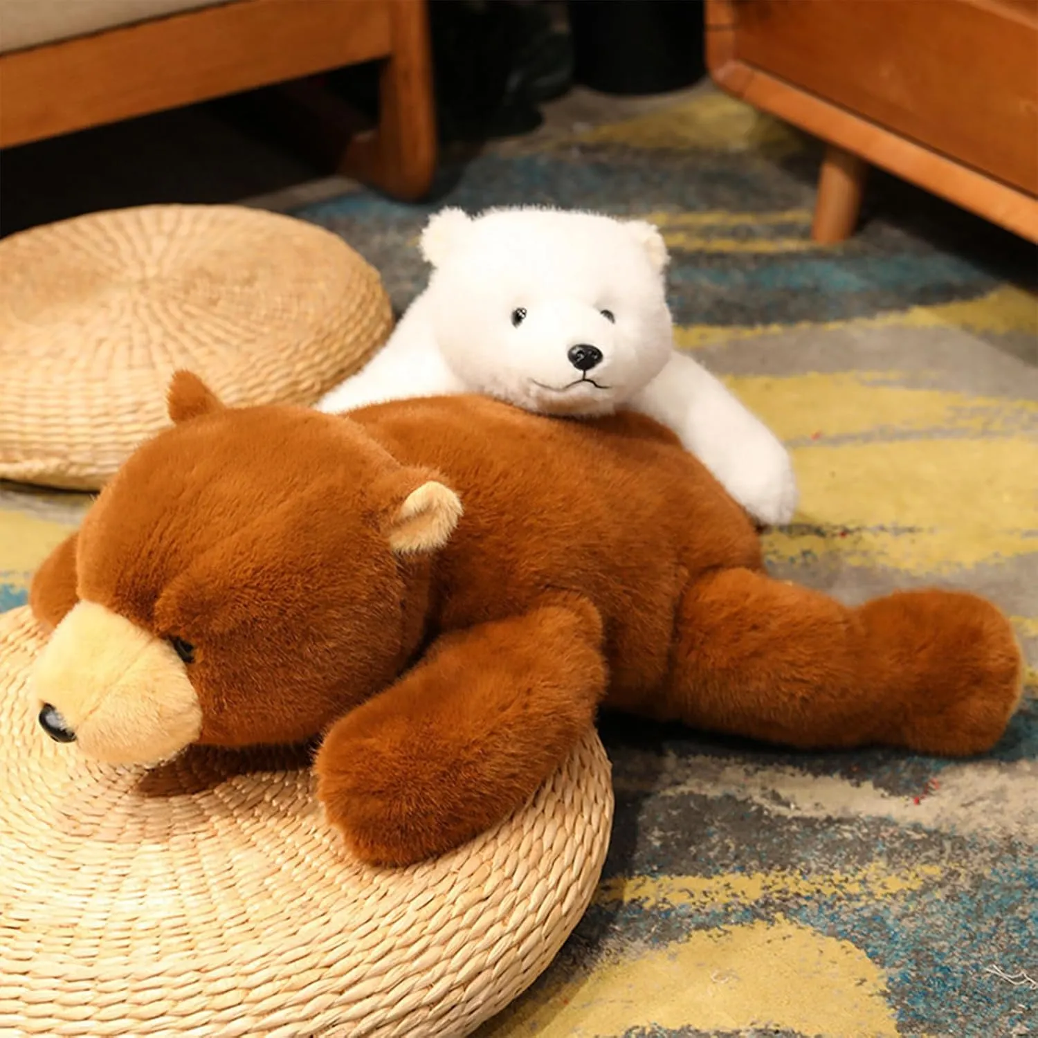 Ditucu Weighted Stuffed Animals 1.8 lbs Weighted Brown Bear Plush Toys Cute Soft Plushies Gifts for Kids 25 inch