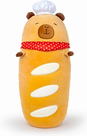 Ditucu Baguette Capybara Plush with Chef Hat 19.6 inch Cute Bread Capibara Stuffed Animal Soft Food Plushies Toys Gifts for Kids Adults Brown