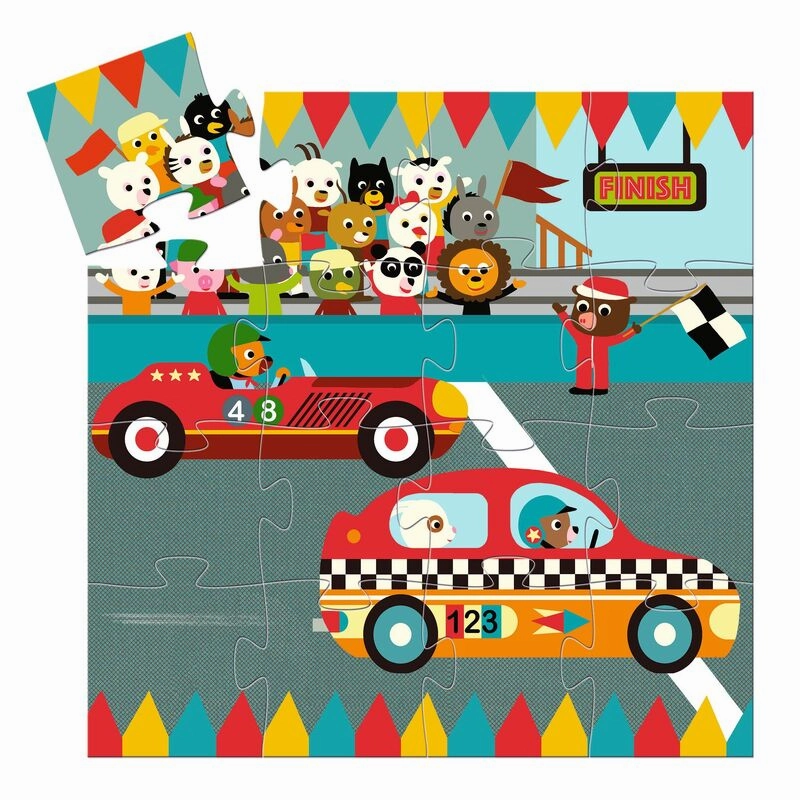 Djeco The Racing Car 16pc Silhouette Puzzle