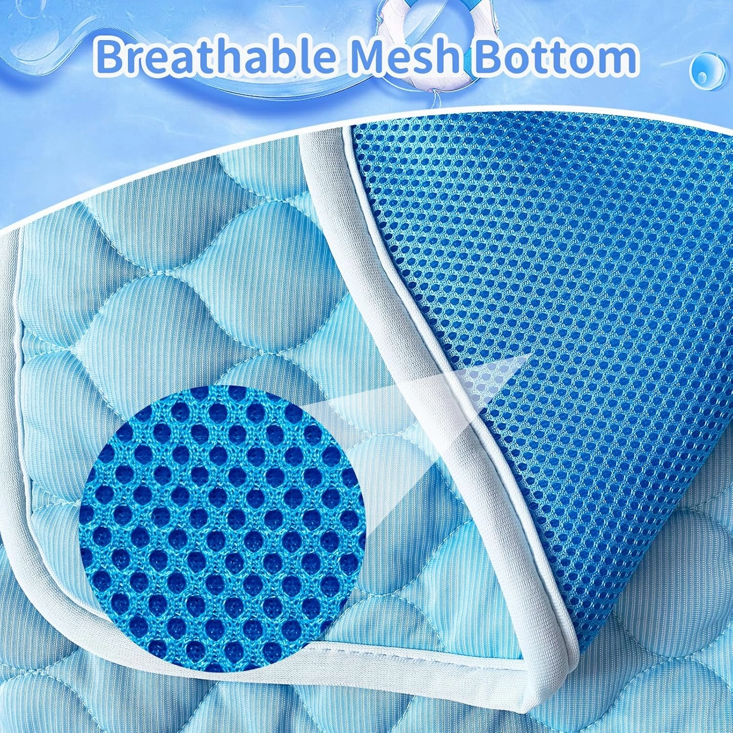 Dog Cooling Mat Self Cool Pad for Dogs and Cats, Washable Portable Pet Sleeping Pad for Summer,Blue X-Large 47.2" *27.6"