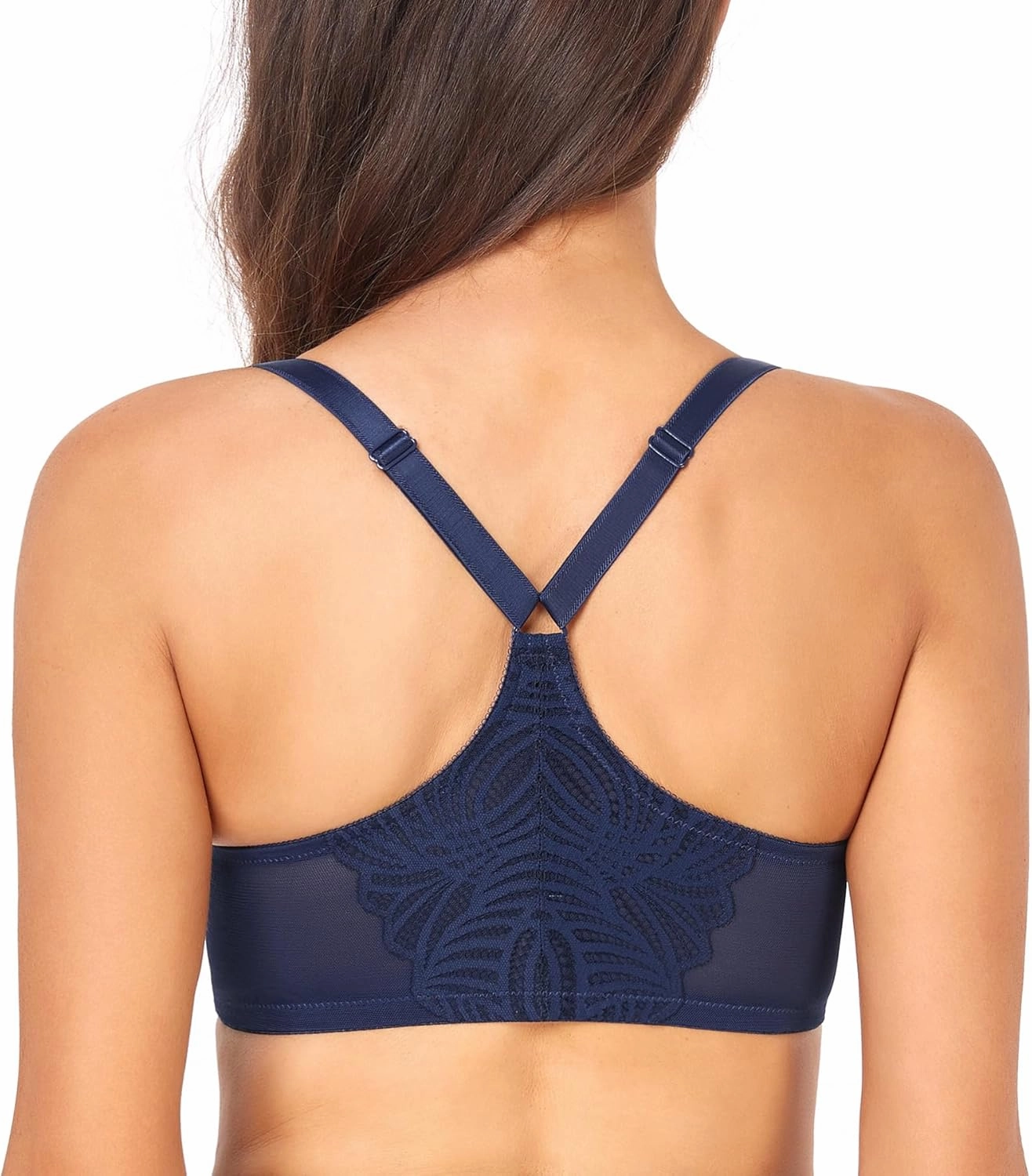 DotVol Women's Front Close Bra T Back Full Figure Underwire Plus Size Seamless Unlined Bra for Large Bust