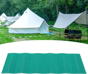 Double Egg Crate Foam Sleeping Pad Ultra Thick Foldable Portable Camping Mat for Outdoor Adventures 186x57cm Black Sponge