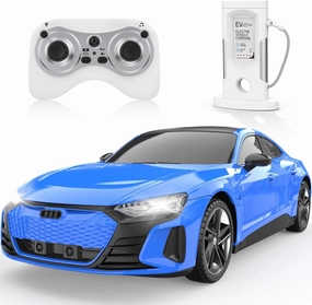 DOUBLE E Audi RS e-tron GT 1:16 Scale RC Truck New Energy Remote Control Car RC Car Led Lights & Sound Automatic Parking Gifts for 6 7 8  Year Old Boys Girls