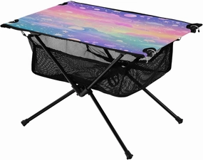 Dreamy Clouds Portable Folding Camping Table, Compact Lightweight Beach Table with Carrying Bag for Outdoor Picnics, BBQs, Camp