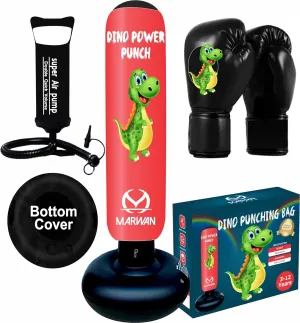 Durable Inflatable Kids Punching Bag for Karate and Boxing – Bounce-Back Martial Arts Bag for Boys and Girls, Great Birthday Gift to Relieve Energy and Build Skills for Boys Ages 4-12