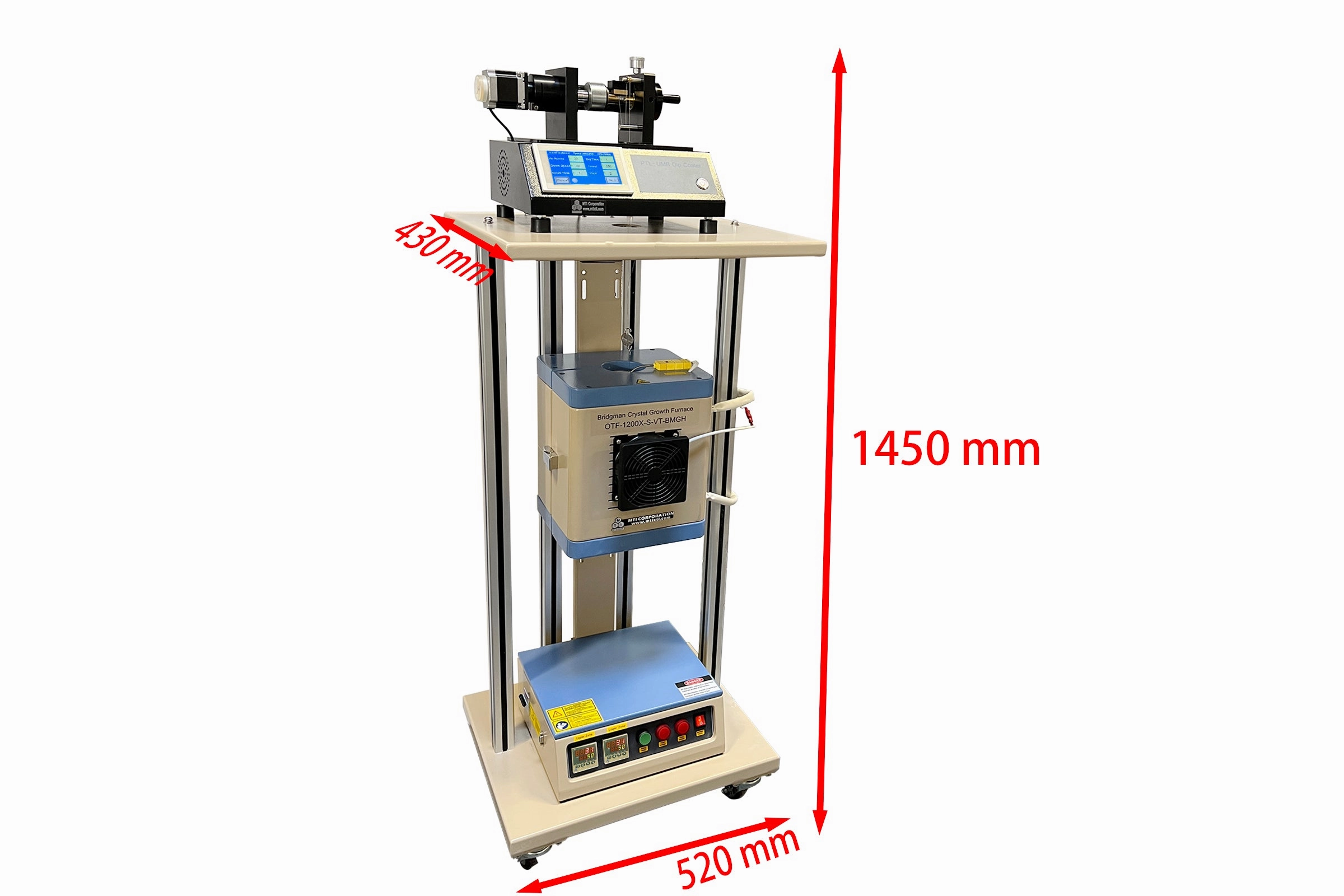 Economic Compact Bridgman Crystal Growth Furnace w/ Hanging Wire Up to 1100C - OTF1200XSBMGHVT