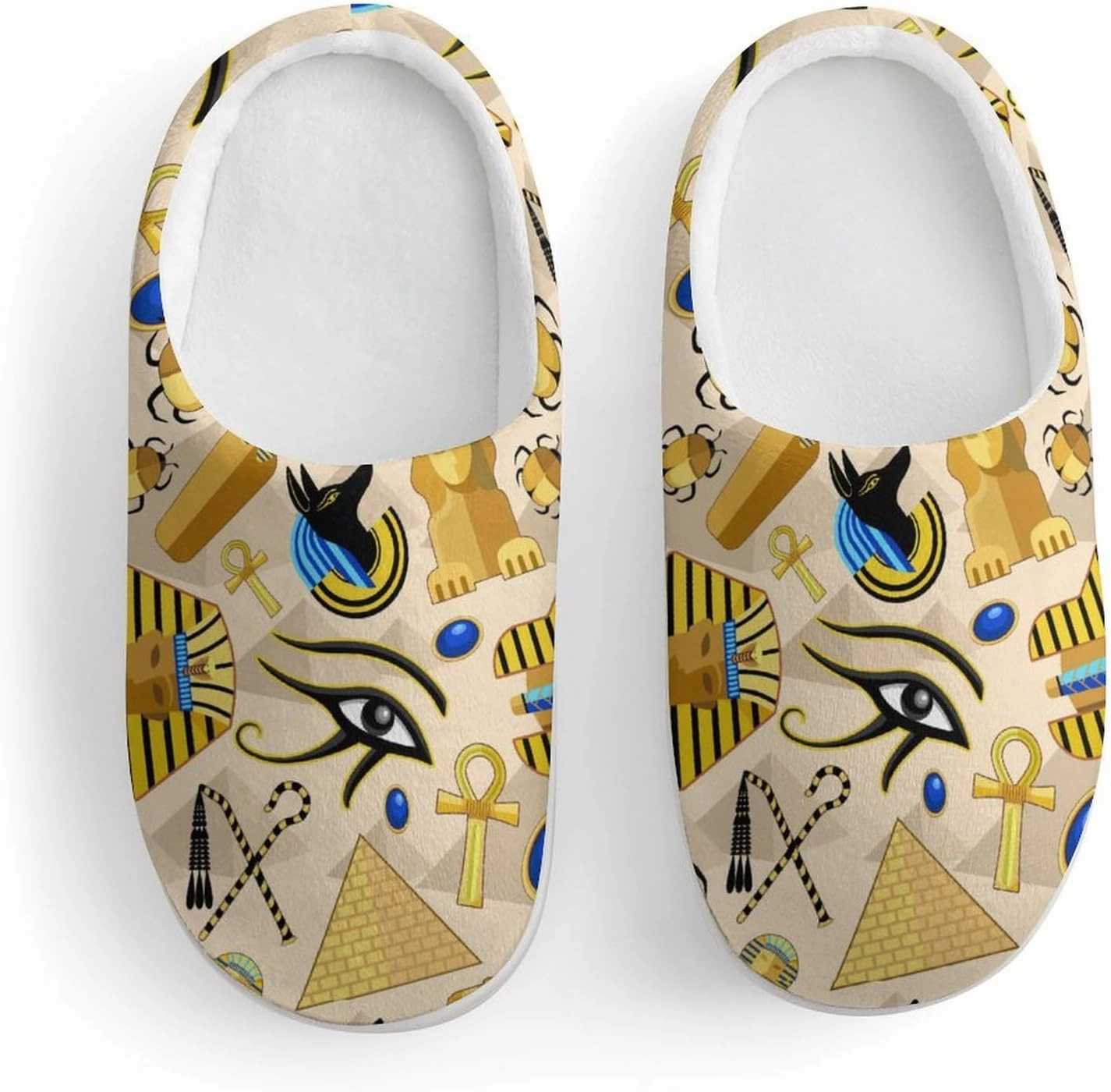 Egypt Ancient Symbols Art Print Slippers for Boys Girls Home Cotton Slippers Non-Slip Warm Little Kids Slippers