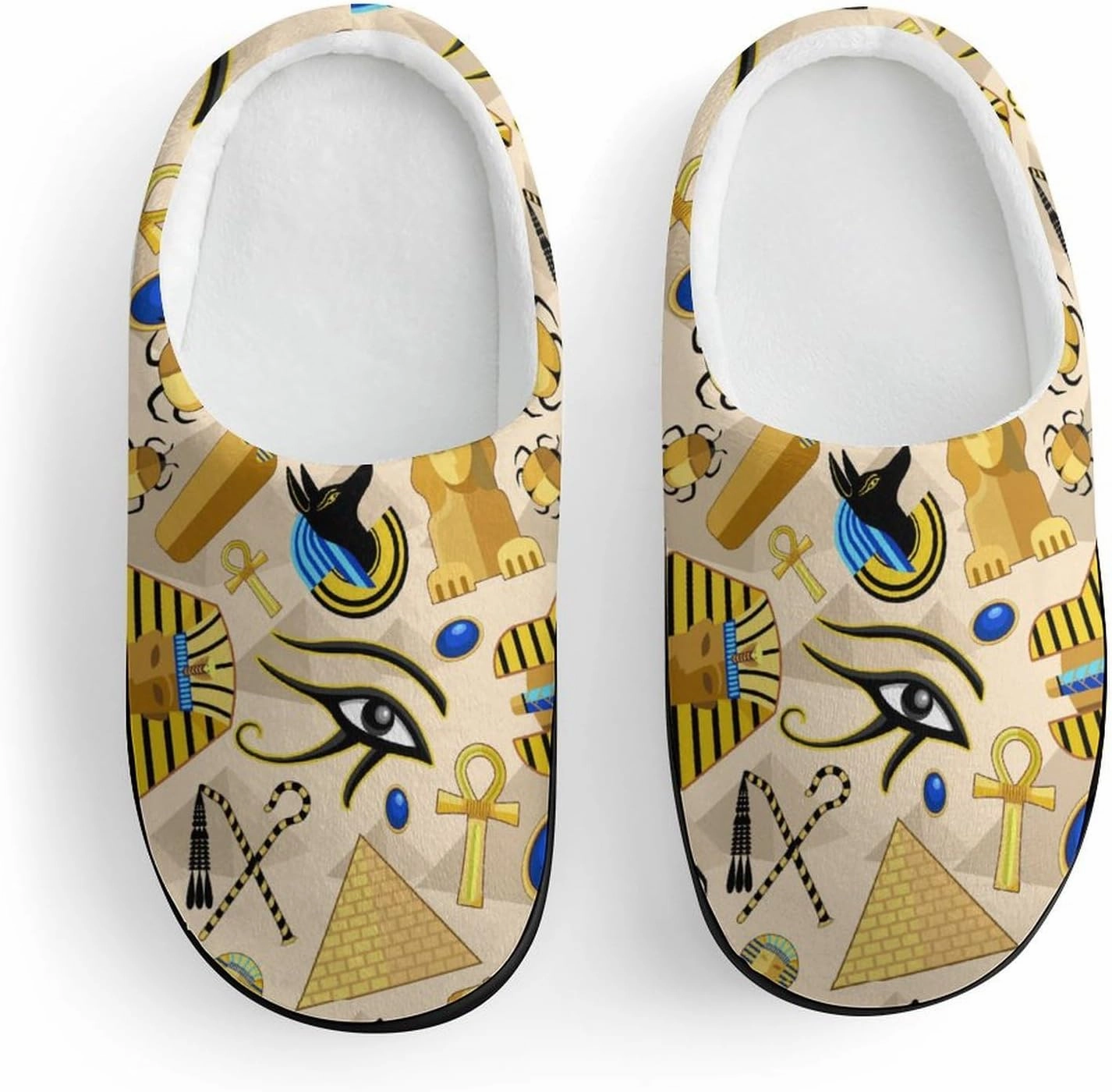 Egypt Ancient Symbols Art Print Slippers for Boys Girls Home Cotton Slippers Non-Slip Warm Little Kids Slippers
