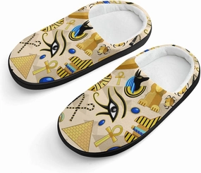 Egypt Ancient Symbols Art Print Slippers for Boys Girls Home Cotton Slippers Non-Slip Warm Little Kids Slippers